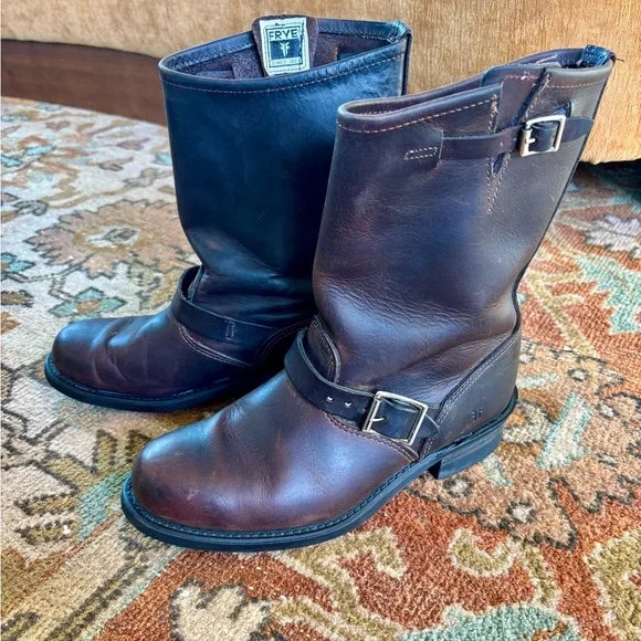 Frye Engineer 12R Women’s In Brown Leather Size 10 - Picture 1 of 8